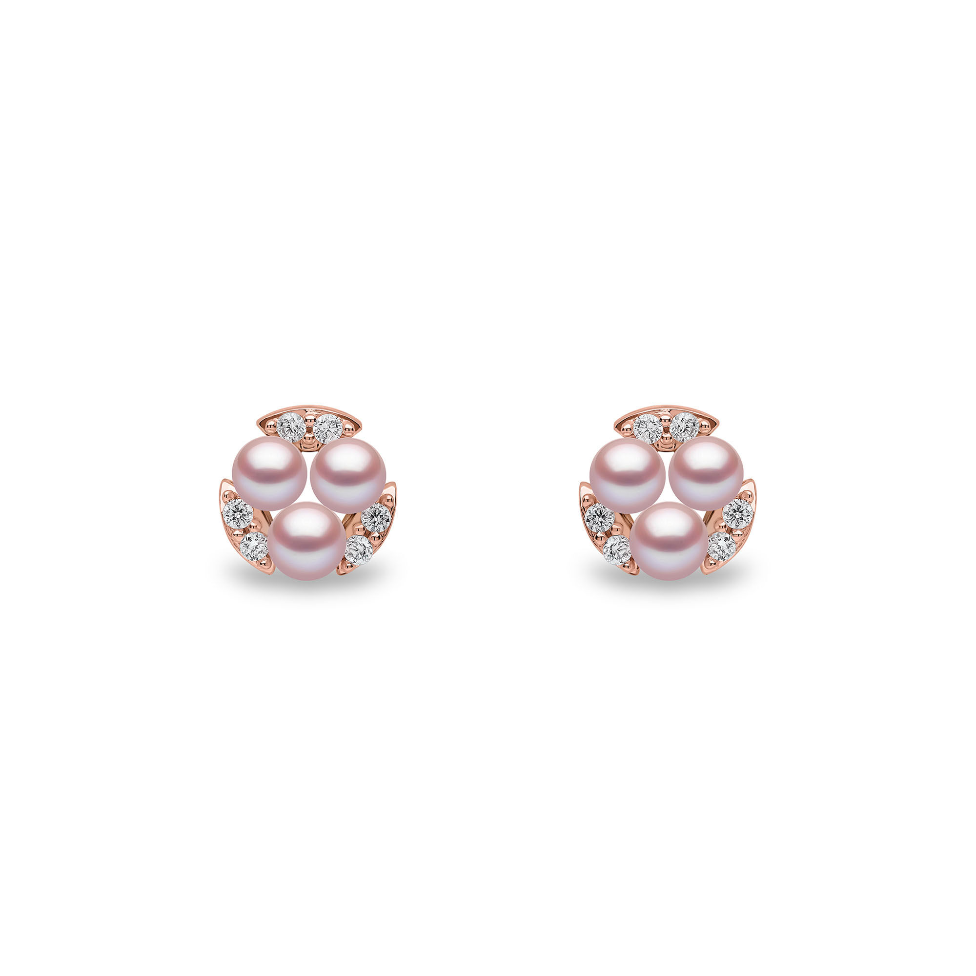 Pink pearl online rose gold earrings